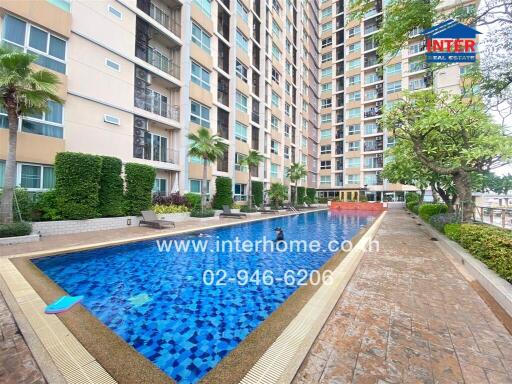 Outdoor swimming pool in a residential apartment complex