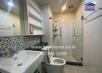 Modern bathroom with shower and sink