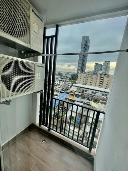 Balcony view with air conditioning units