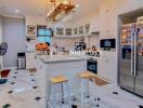 Modern kitchen with island and barstools