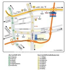 Area map including points of interest and transit routes