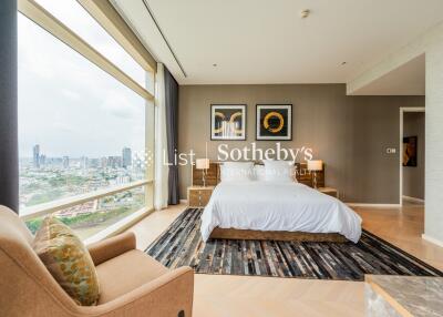 Modern bedroom with city view