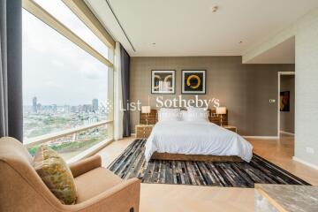 Modern bedroom with city view