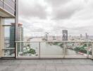 balcony with city and river view