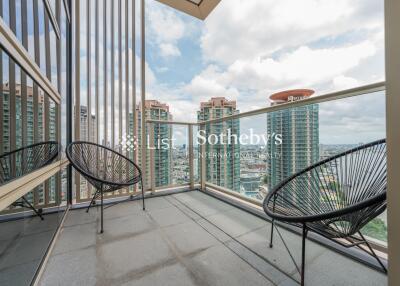 Modern balcony with city view