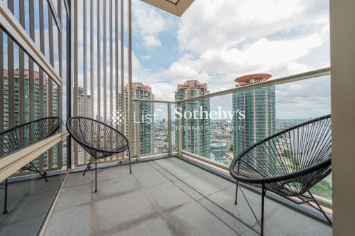 Modern balcony with city view