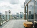 View from balcony showing city skyline