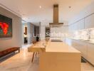 Modern kitchen with marble countertops and contemporary decor