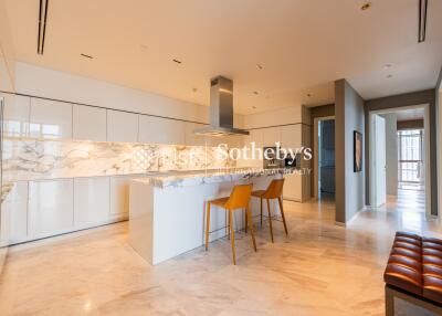 Modern kitchen with island and bar stools