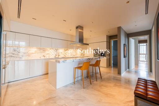 Modern kitchen with island and bar stools