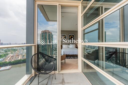 Balcony with river view and bedroom access