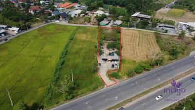 Land for sale 1 Rai 2 Ngan 98.2 Sqw , good location near nong chom intersection 2 km, Sanphisuea, Muang, Chiang Mai