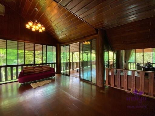 Countryside living. Riverfront 4 Bedroom teak house on a farm surrounded by beautiful mountain view. Chiang Dao, Chiang Mai