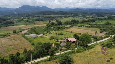 Countryside living. Riverfront 4 Bedroom teak house on a farm surrounded by beautiful mountain view. Chiang Dao, Chiang Mai