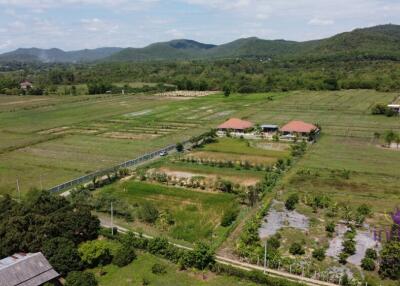 Wonderful established self-sufficient farm for sale with 2 well-built houses in the countryside in Lamphun