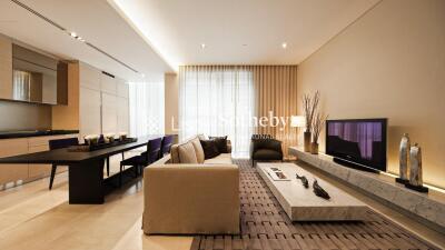 Spacious and modern living room with dining area