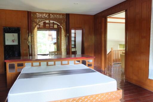 Two bedroom fully furnished house for rent in Mae Rim.  Overlooks the mountains and surrounded by mature trees