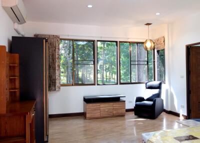 Two bedroom fully furnished house for rent in Mae Rim.  Overlooks the mountains and surrounded by mature trees