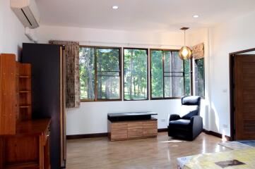 Two bedroom fully furnished house for rent in Mae Rim.  Overlooks the mountains and surrounded by mature trees