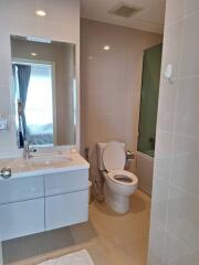 Modern bathroom with a vanity and toilet