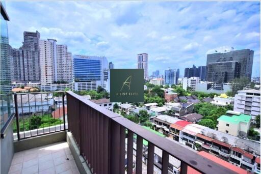 Balcony view of the city skyline