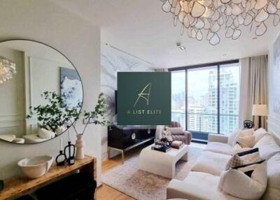 Modern living room with large window and city view