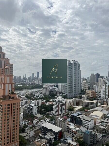 City skyline view from a high-rise building under a cloudy sky