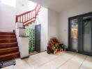 Hallway with staircase and decorated area