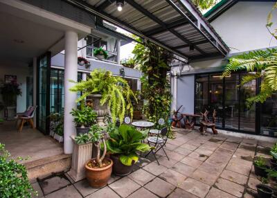 Charming outdoor patio with seating area