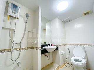 Modern bathroom with shower and toilet