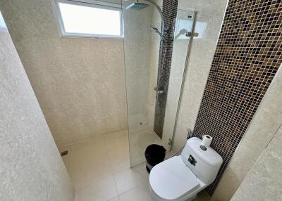 Modern bathroom with shower and toilet