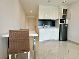 Modern kitchen with dining area