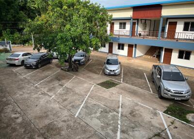 Parking area in front of residential building