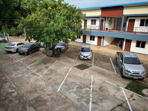 Parking area in front of residential building