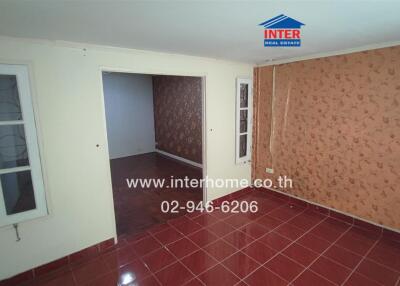 Interior view of a room with tiled flooring