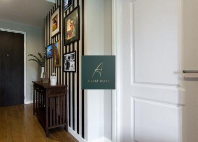 Stylish hallway with modern décor and artwork