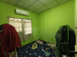 Bedroom with green walls