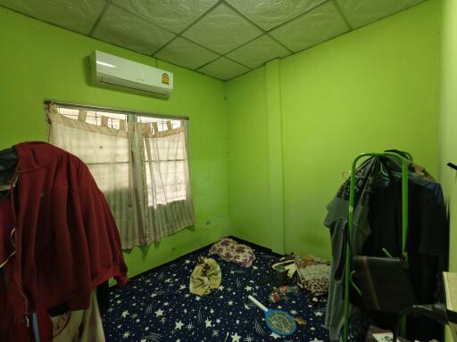 Bedroom with green walls