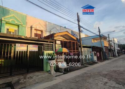 Exterior view of residential buildings on a street