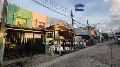 Exterior view of residential buildings on a street