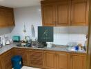 Kitchen with wooden cabinets and granite countertops