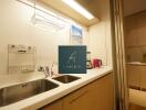 Modern kitchen with double sink and ample storage