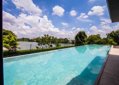 Outdoor swimming pool with scenic view