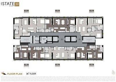 Detailed floor plan of 36th floor in State 39 Summit building