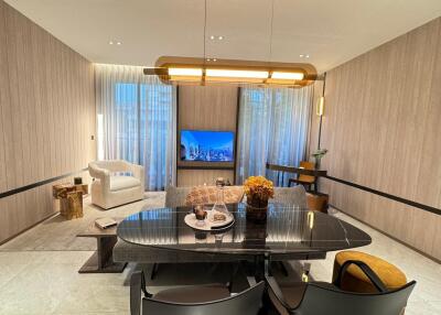 Modern living and dining area with stylish decor