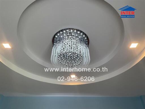 ceiling with modern chandelier