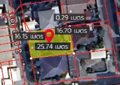 Aerial view of property boundaries with dimensions