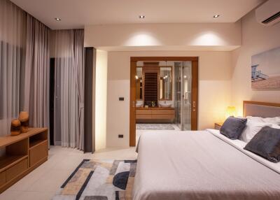 Spacious modern bedroom with ensuite bathroom