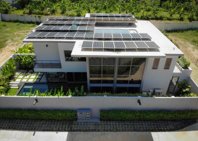 Modern house with solar panels