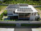 Modern house with solar panels